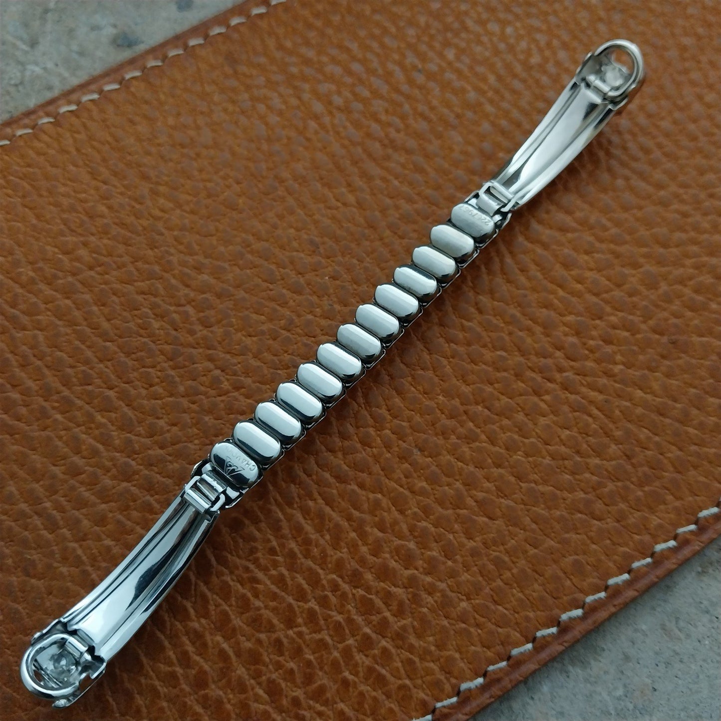 Ladies White Gold-Filled & Rhinestone 1950s Vintage Cocktail Watch Band