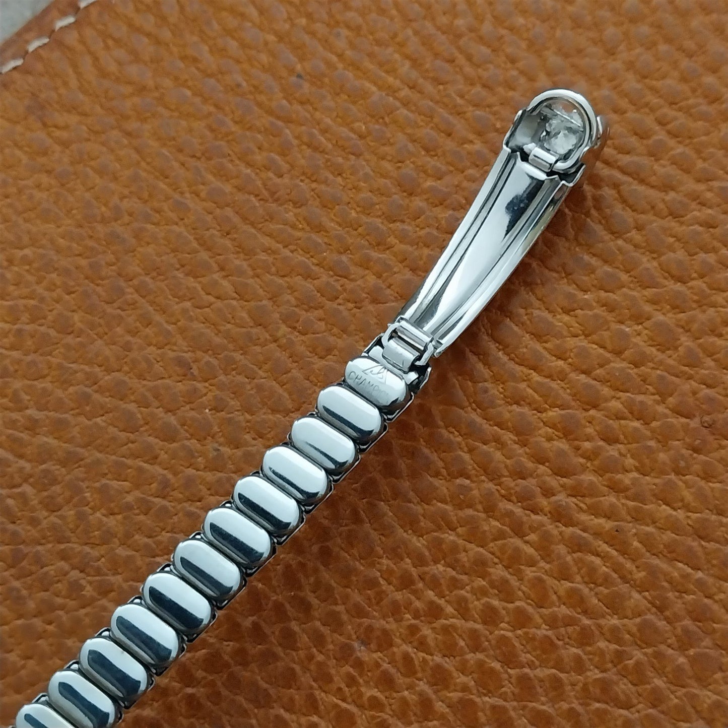 Ladies White Gold-Filled & Rhinestone 1950s Vintage Cocktail Watch Band
