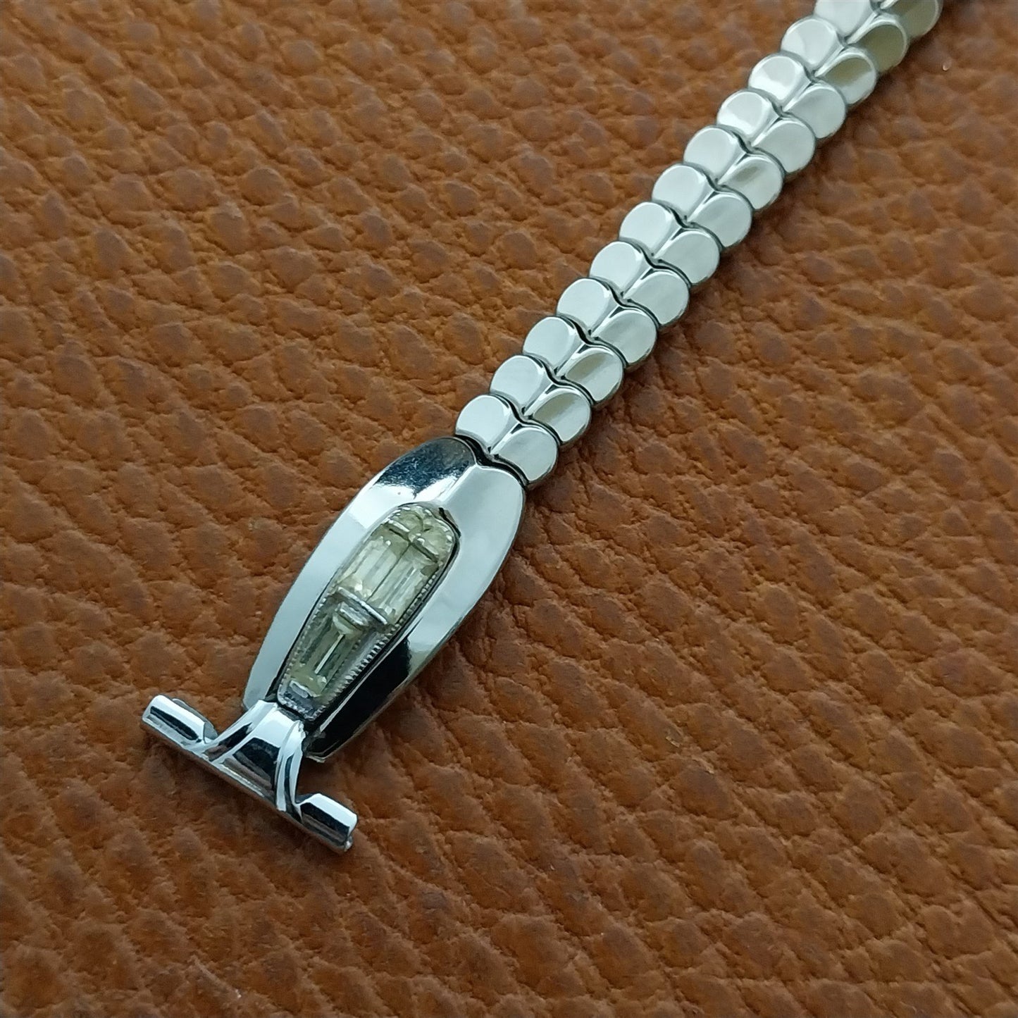 White Gold-Filled & Rhinestone Champion Cleopatra Cocktail Watch Band