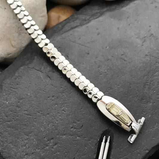 Ladies White Gold-Filled & Rhinestone Champion Cleopatra 50s Vintage Watch Band