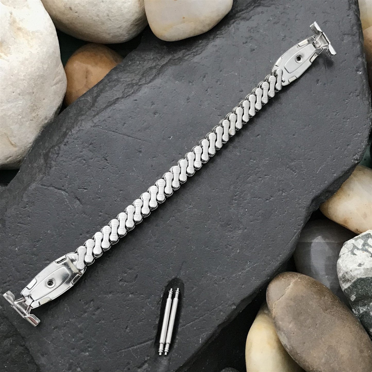 Ladies White Gold-Filled & Rhinestone Champion Cleopatra 50s Vintage Watch Band