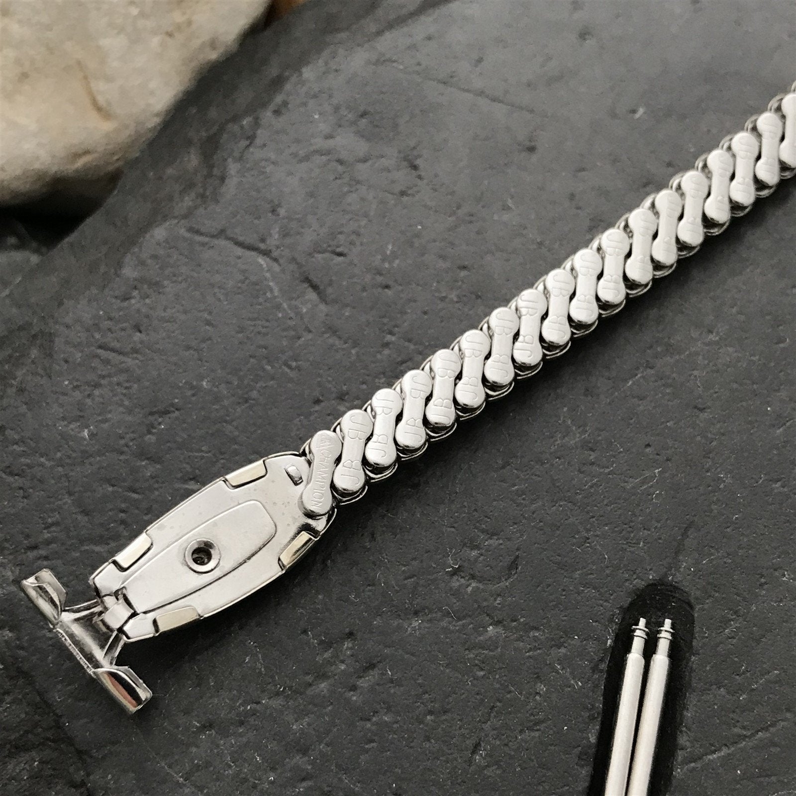 Ladies White Gold-Filled & Rhinestone Champion Cleopatra 50s Vintage Watch Band