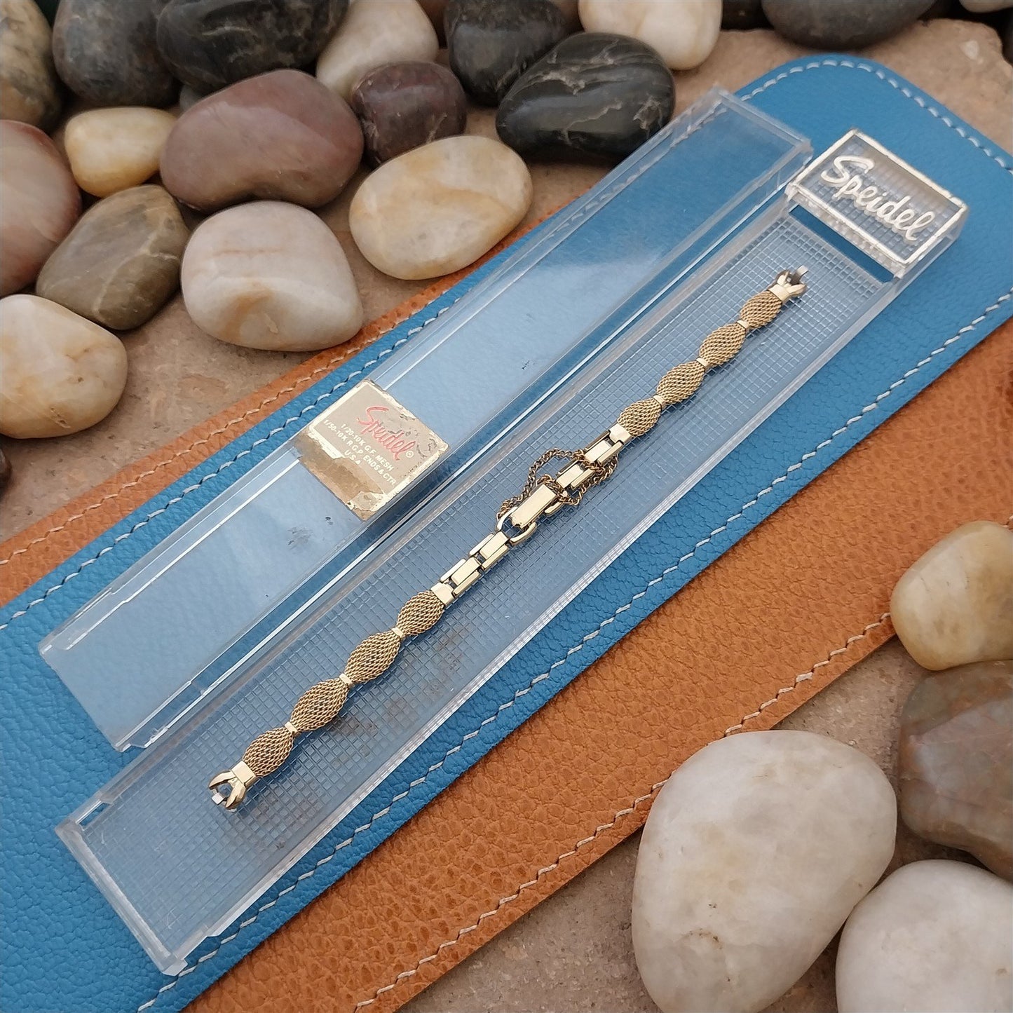 Ladies 10k Gold RGP Mesh Speidel Golden Bow Unused 1960s Vintage Watch Band