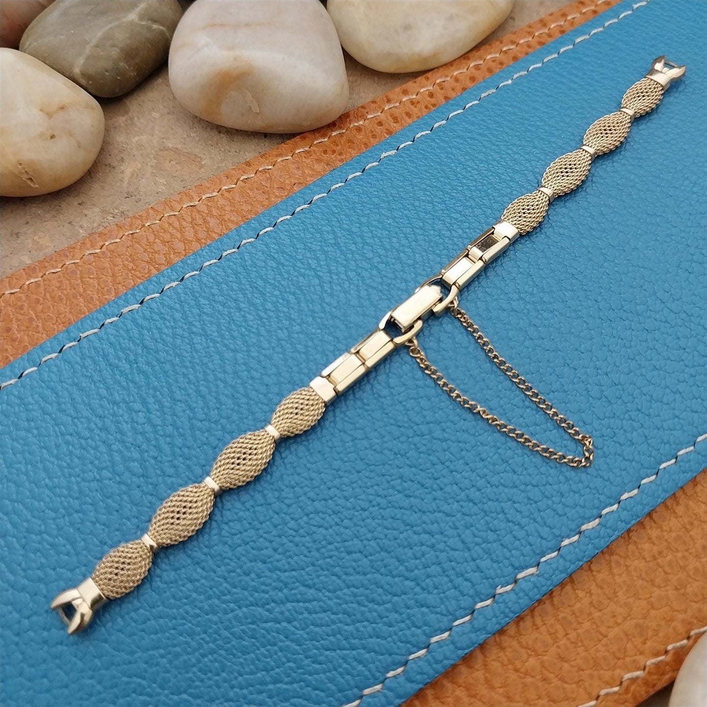 Ladies 10k Gold RGP Mesh Speidel Golden Bow Unused 1960s Vintage Watch Band