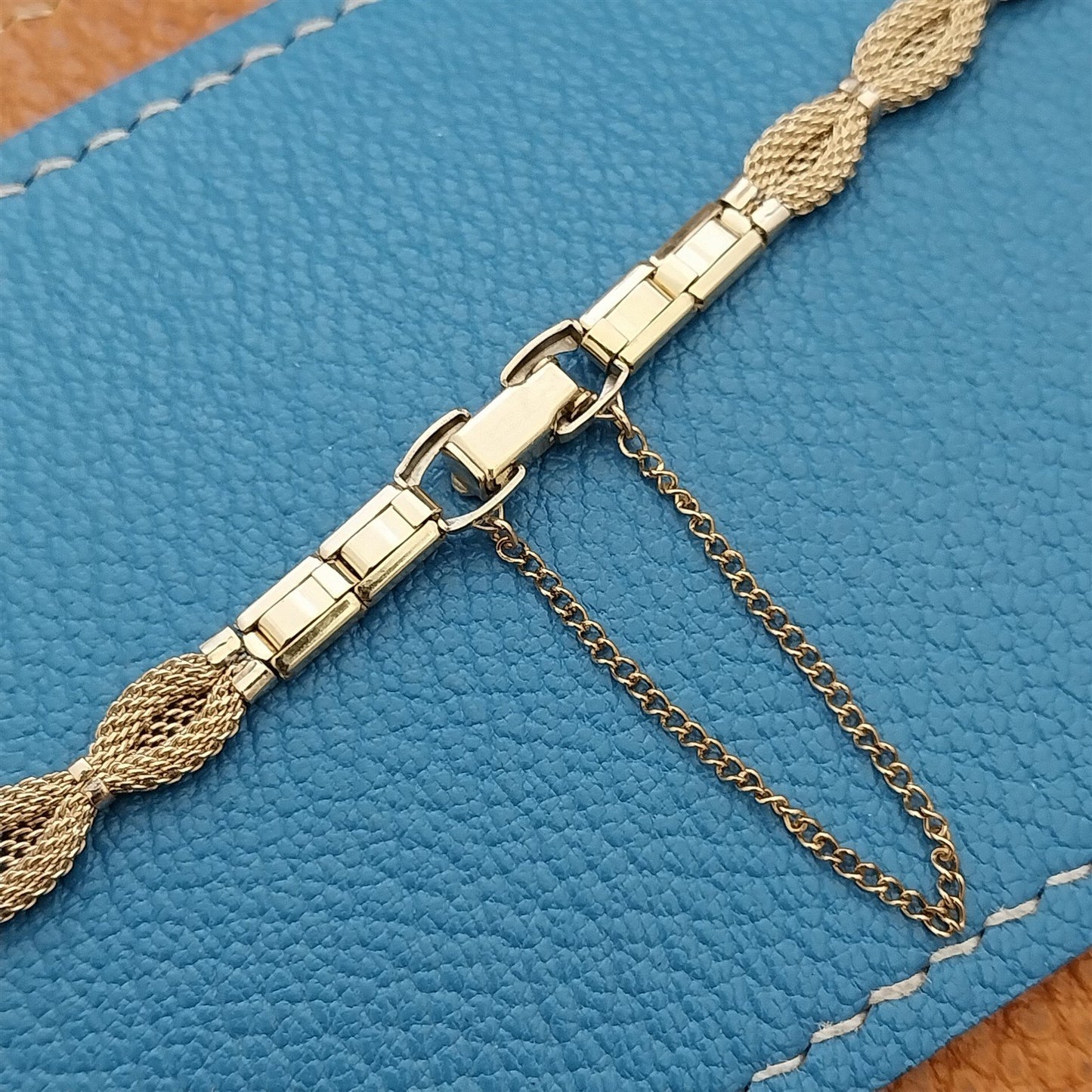 Ladies 10k Gold RGP Mesh Speidel Golden Bow Unused 1960s Vintage Watch Band