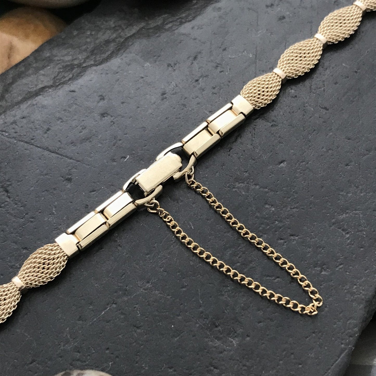 Ladies 10k Gold RGP Mesh Speidel Golden Bow Unused 1960s Vintage Watch Band