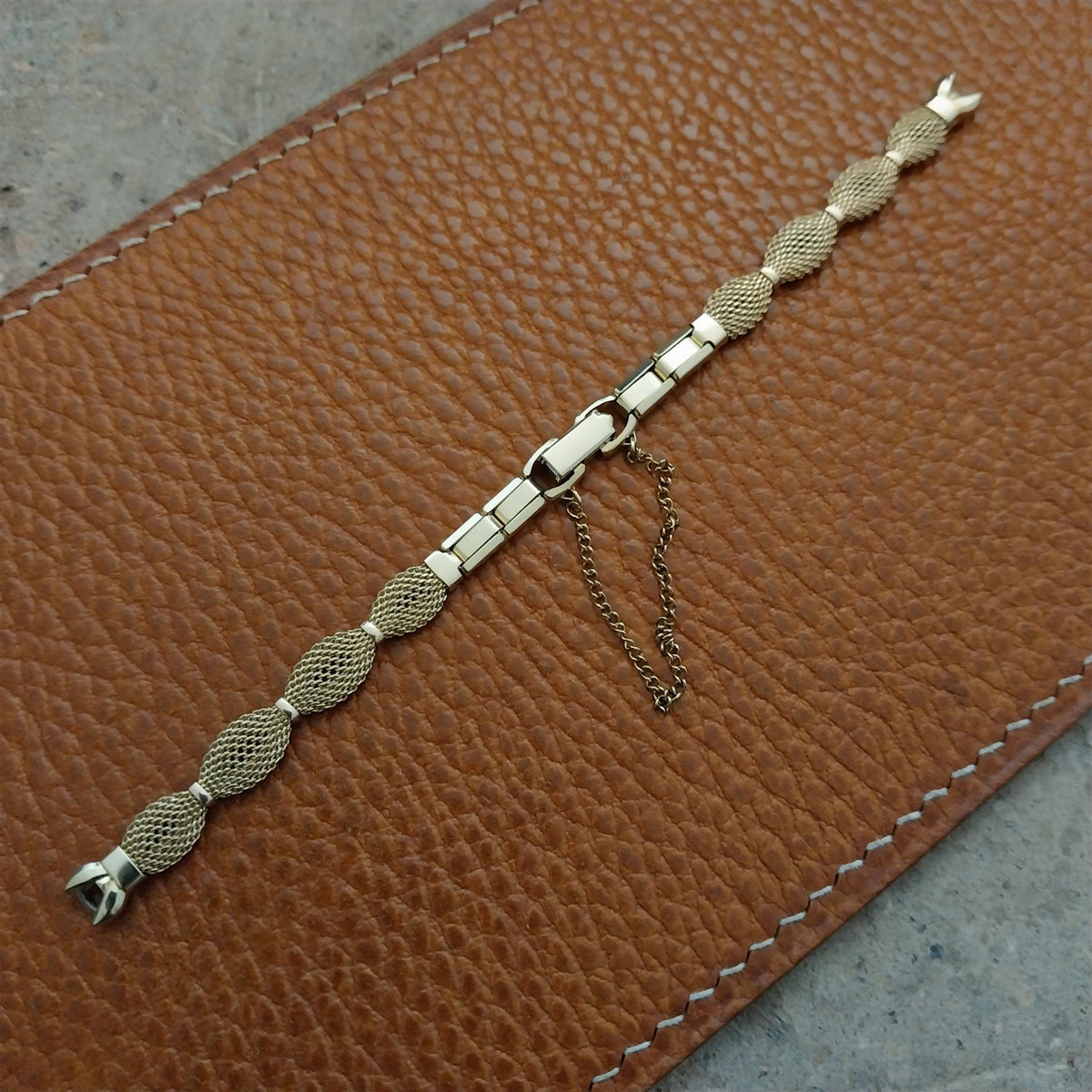 Ladies 10k Gold RGP Mesh Speidel Golden Bow 1960s Cocktail Watch Band
