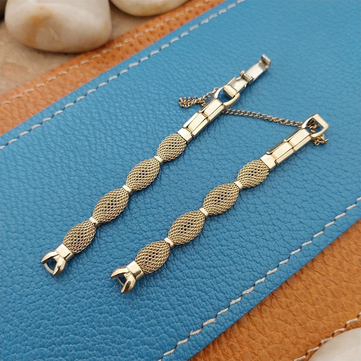 Ladies 10k Gold RGP Mesh Speidel Golden Bow Unused 1960s Vintage Watch Band