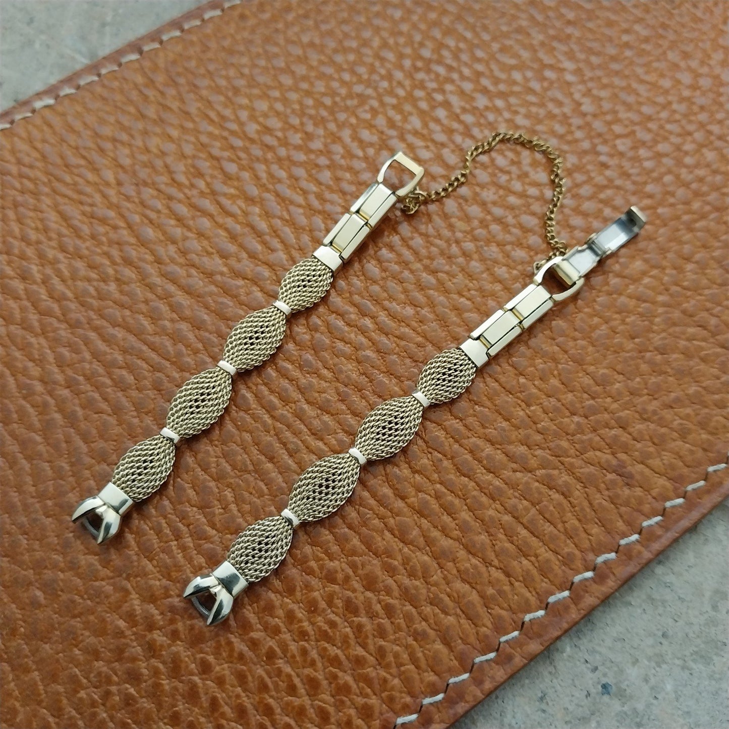 Ladies 10k Gold RGP Mesh Speidel Golden Bow 1960s Cocktail Watch Band