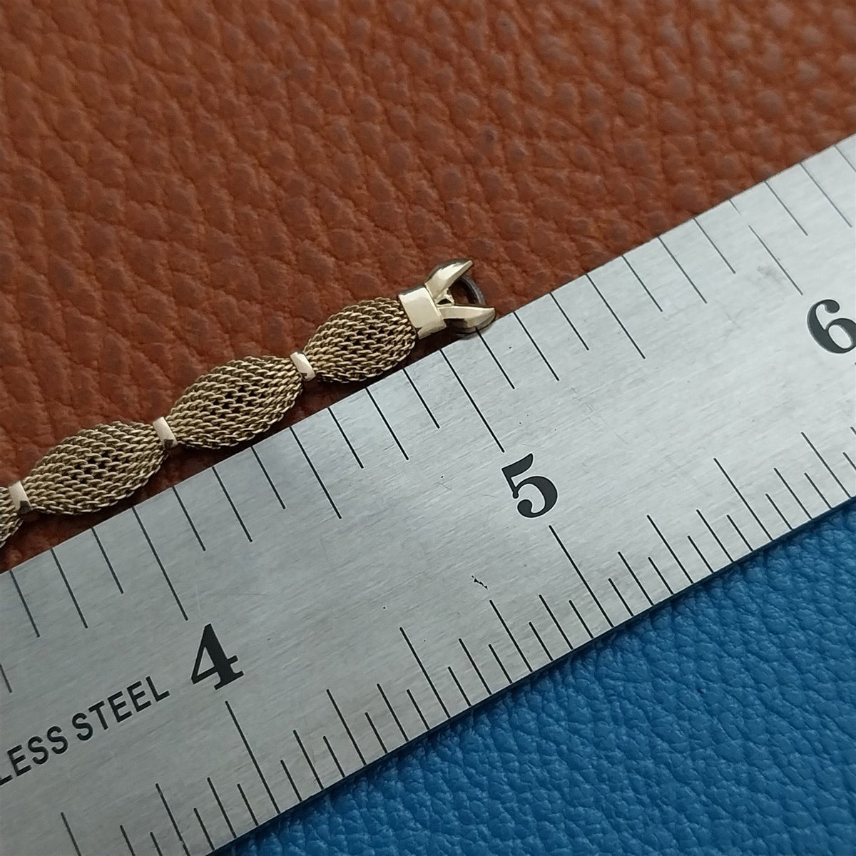 Ladies 10k Gold RGP Mesh Speidel Golden Bow 1960s Cocktail Watch Band