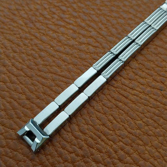 1950s Vintage Ladies 10K White Gold-Filled Classic Cocktail Watch Band