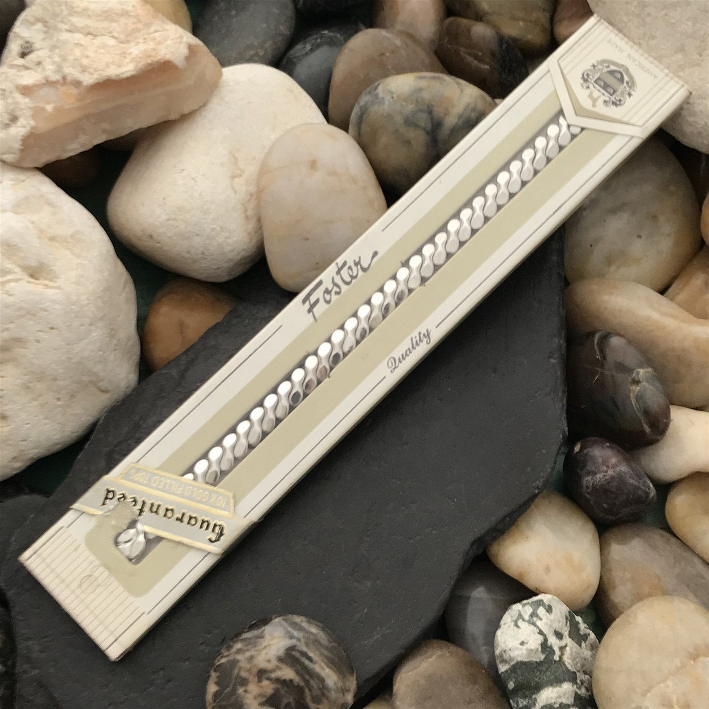 10k White Gold-Filled Ladies Expansion Foster Long Unused 50s Vintage Watch Band