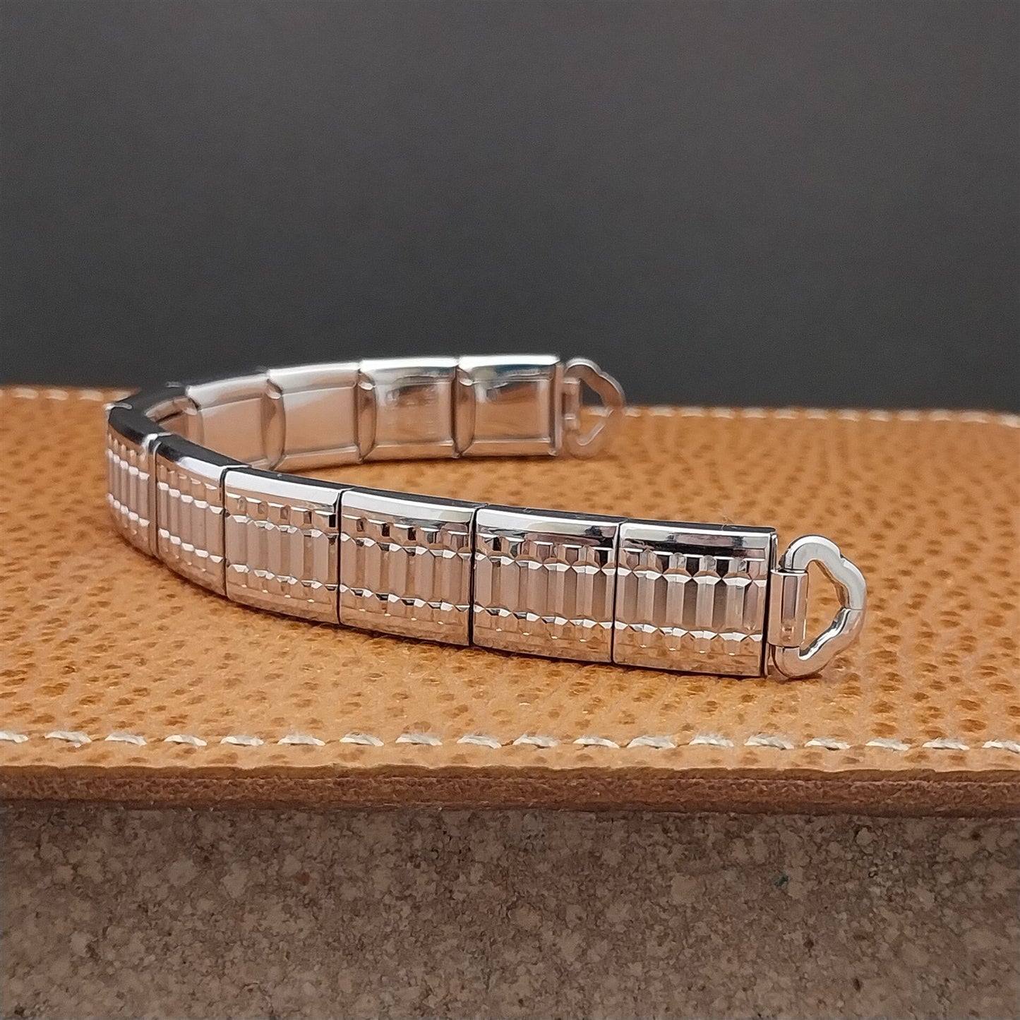 1950s Ladies White Gold-Filled Speidel Stepping Stones Unused Vintage Watch Band