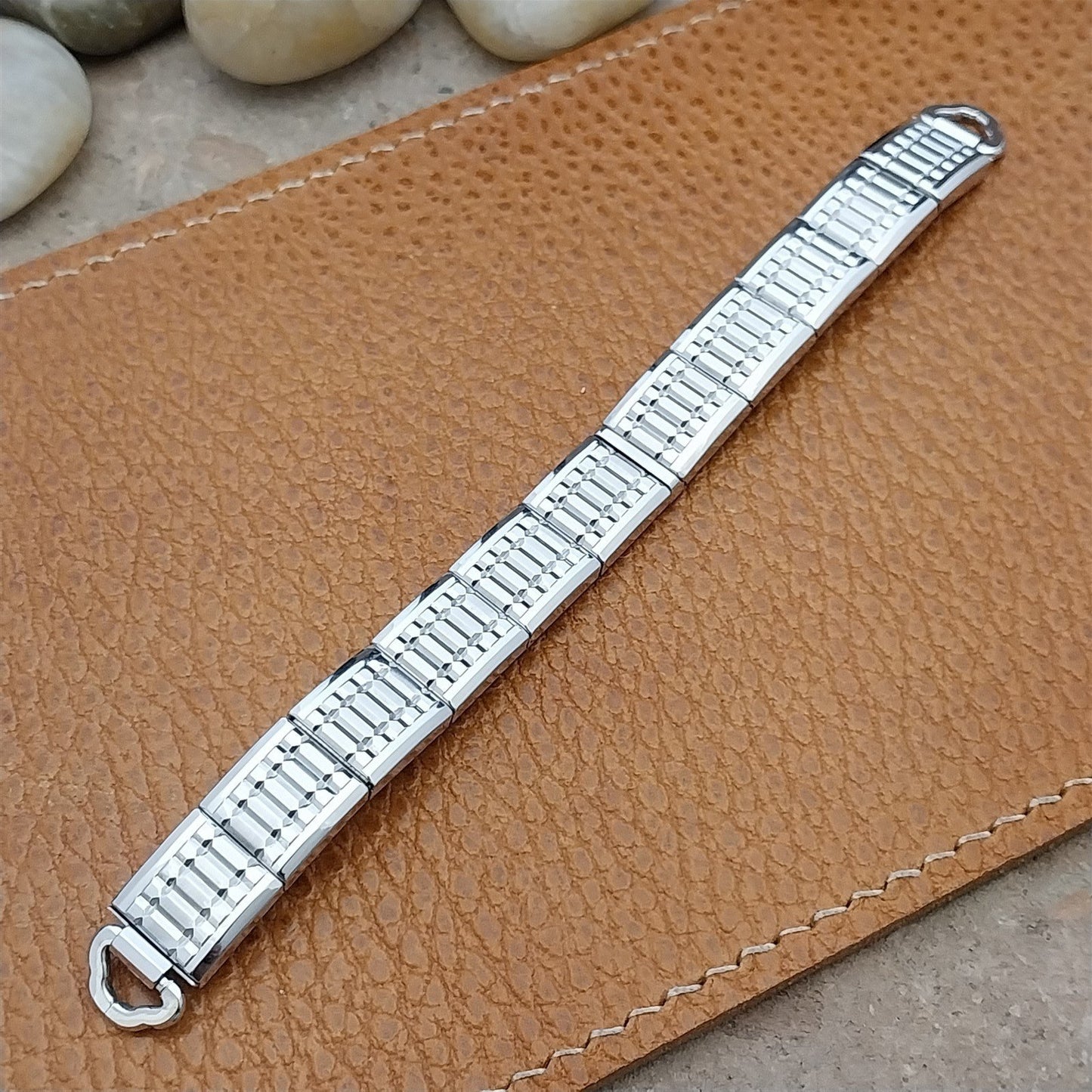 1950s Ladies White Gold-Filled Speidel Stepping Stones Unused Vintage Watch Band