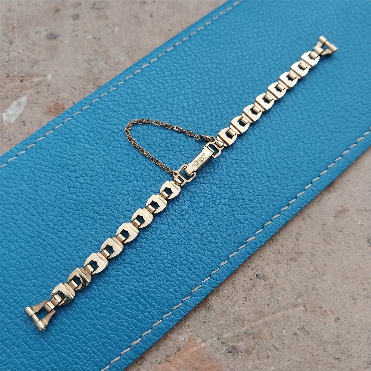 Ladies Gold-Fill & Rhinestone Harwood 1940s Vintage Cocktail Watch Band