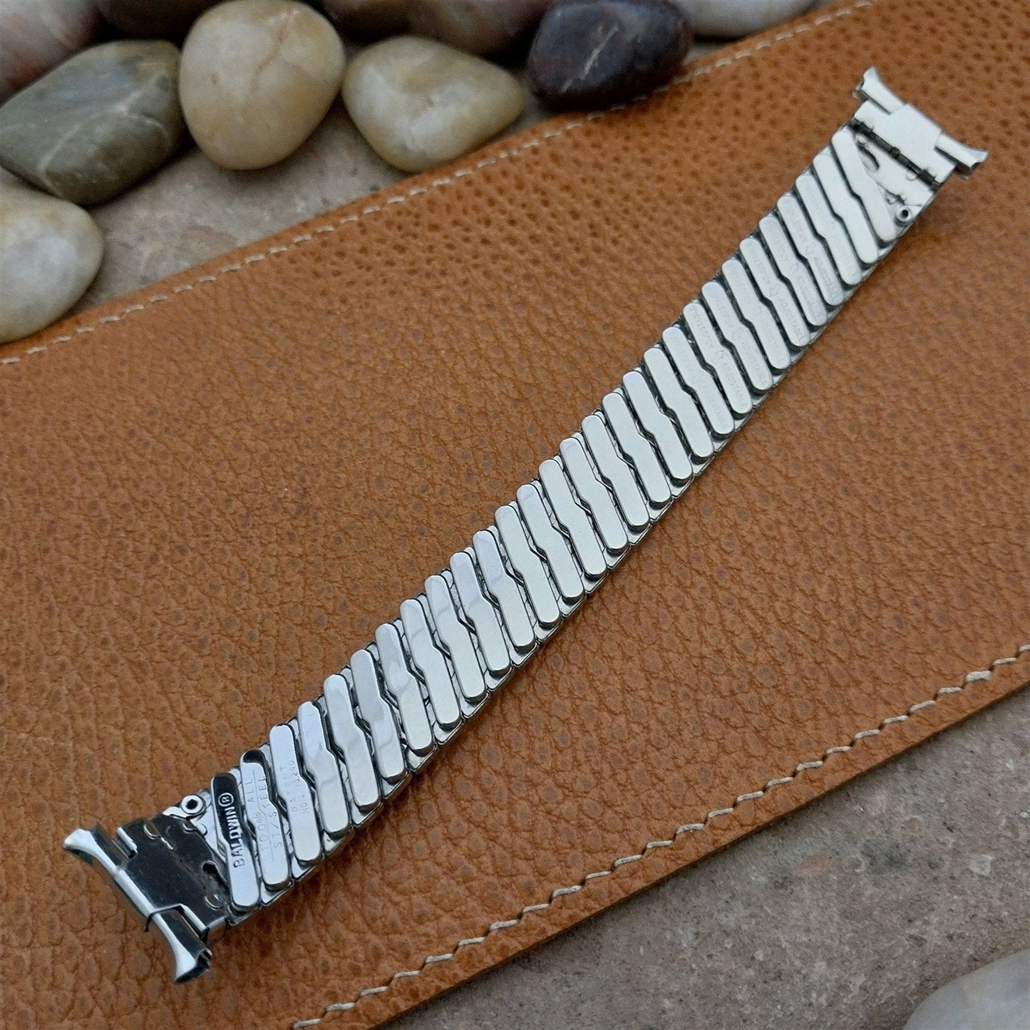 18mm 19mm 1960s-1970s Stainless Steel Baldwin nos Unused Vintage Watch Band