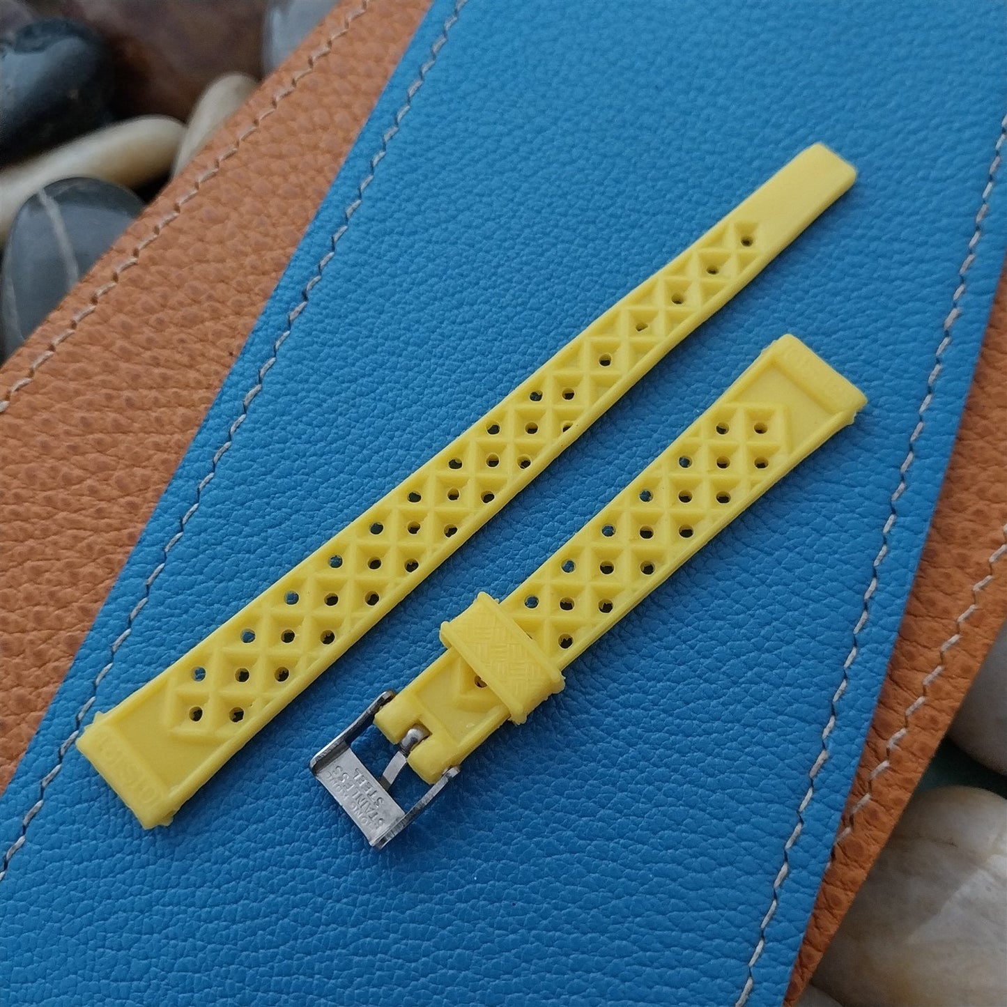 12mm Yellow Tropical SkinDiver Unused Ladies 1960s-1970s Vintage Watch Band