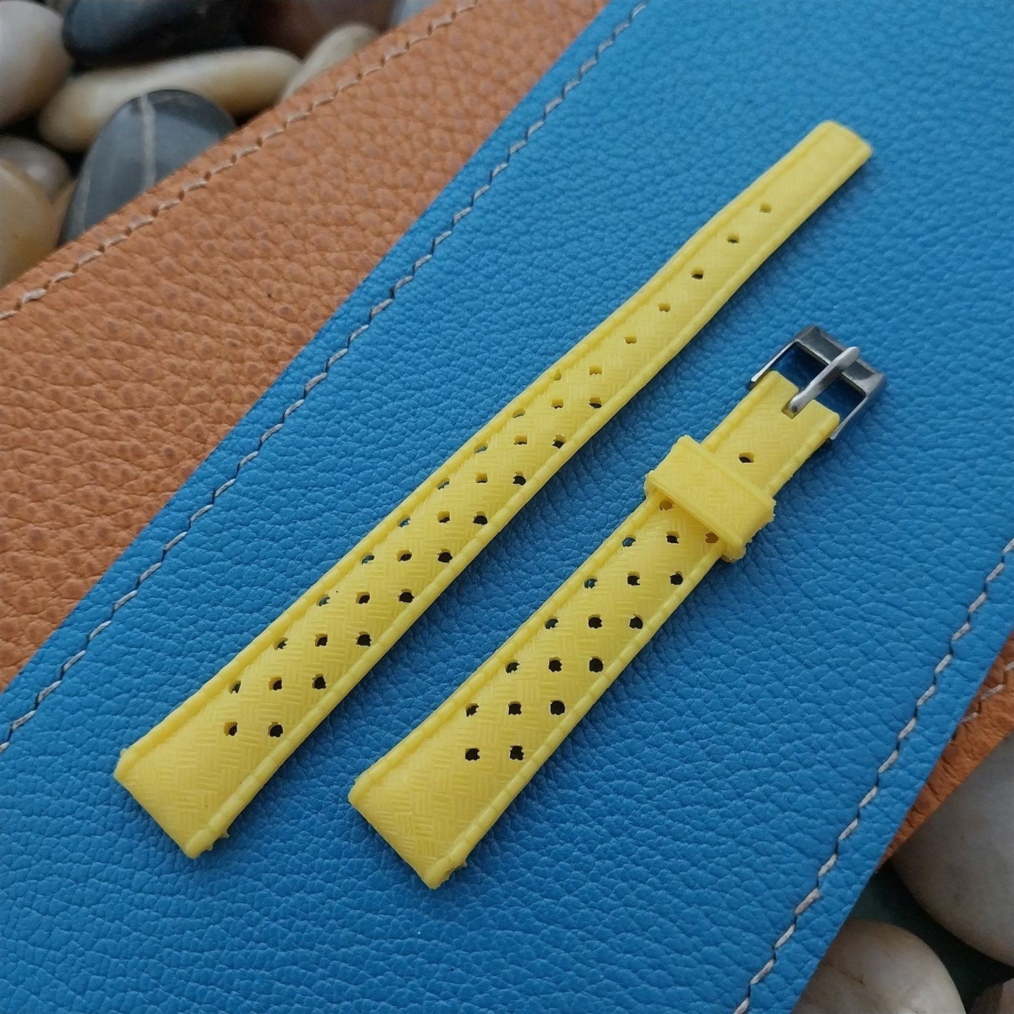 12mm Yellow Tropical SkinDiver Unused Ladies 1960s-1970s Vintage Watch Band