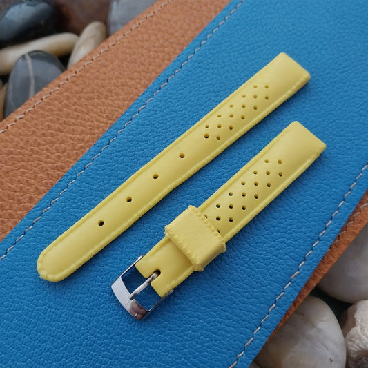 Vintage 13mm Swiss SUB Ladies Yellow Skindiver Unused 1960s-1970s Watch Strap