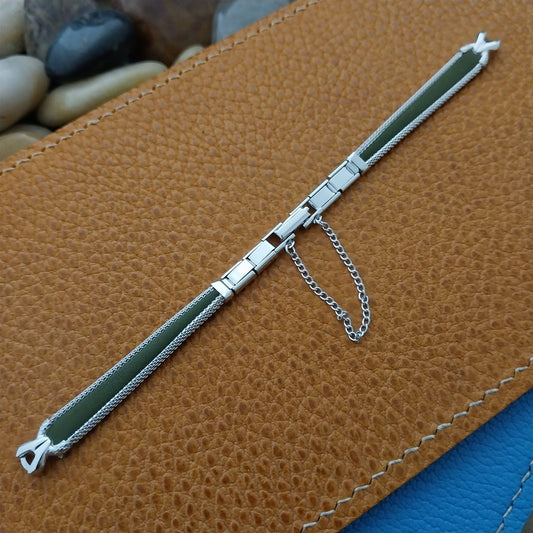 Ladies 10k White Gold-Fill & Green Corfam JB Champion Unused Vintage Watch Band
