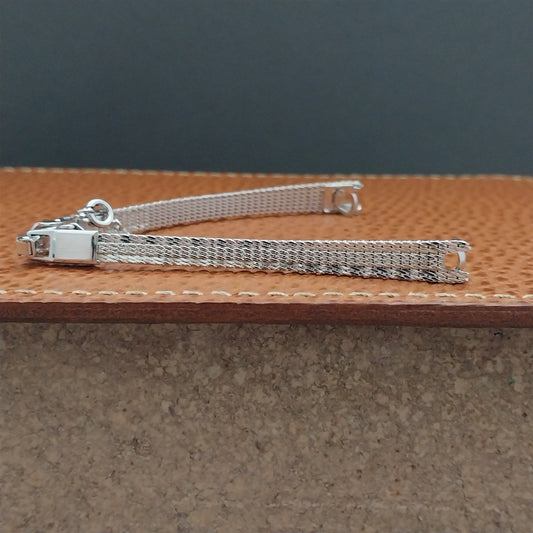 Ladies 10k White Gold-Filled Mesh Champion MCM 1960s Unused Vintage Watch Band
