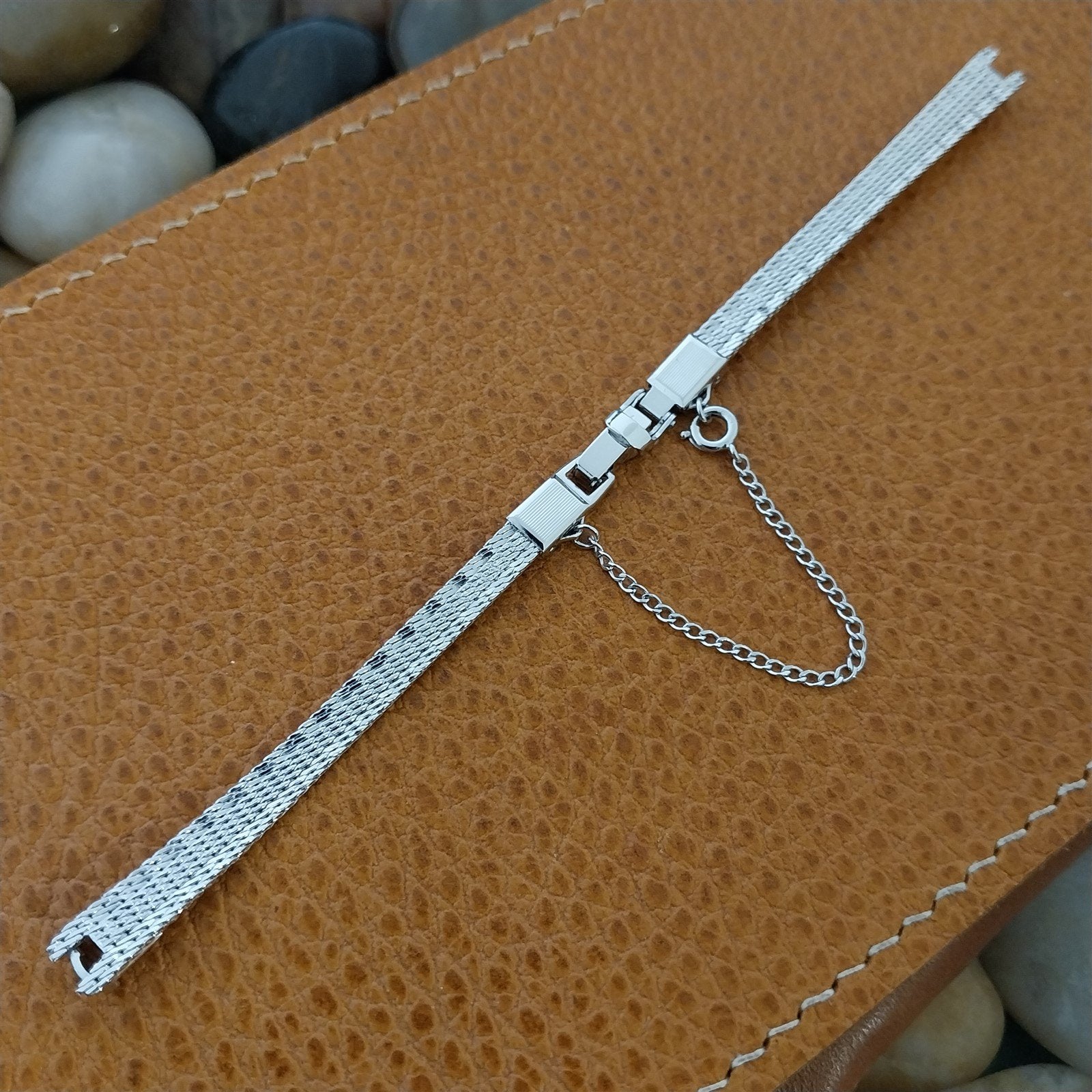 Ladies 10k White Gold-Filled Mesh Champion MCM 1960s Unused Vintage Watch Band