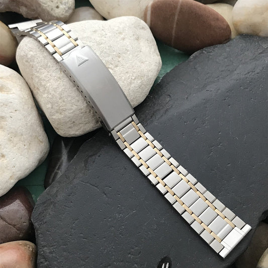 19mm Stainless Steel & Gold-Filled Long JB Champion nos Unused Vintage Watch Band