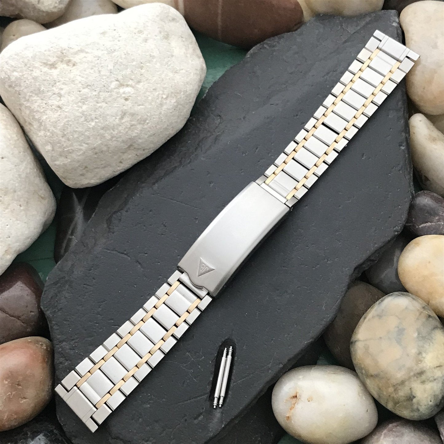 19mm Stainless Steel & Gold-Filled Long JB Champion nos Unused Vintage Watch Band