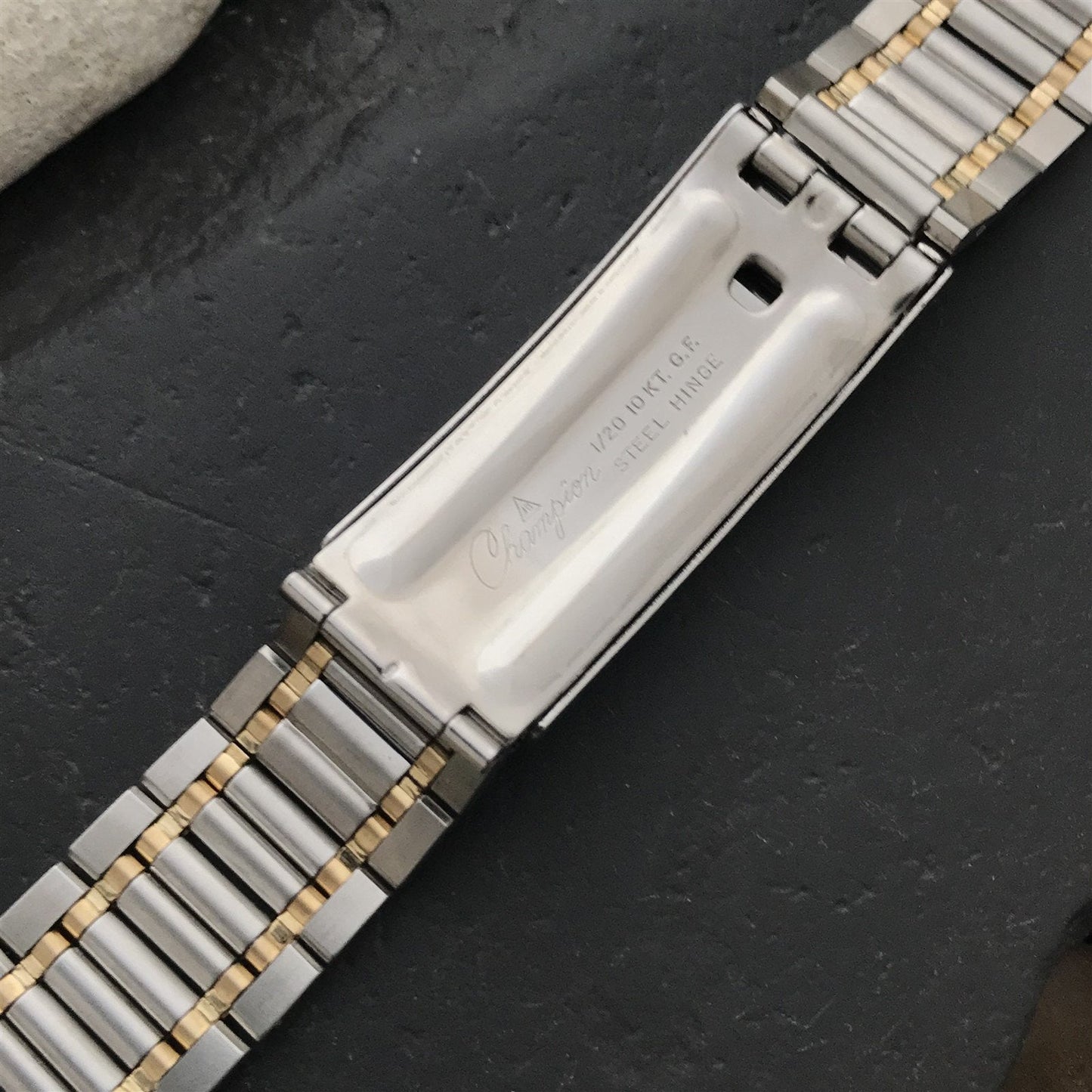 19mm Stainless Steel & Gold-Filled Long JB Champion nos Unused Vintage Watch Band