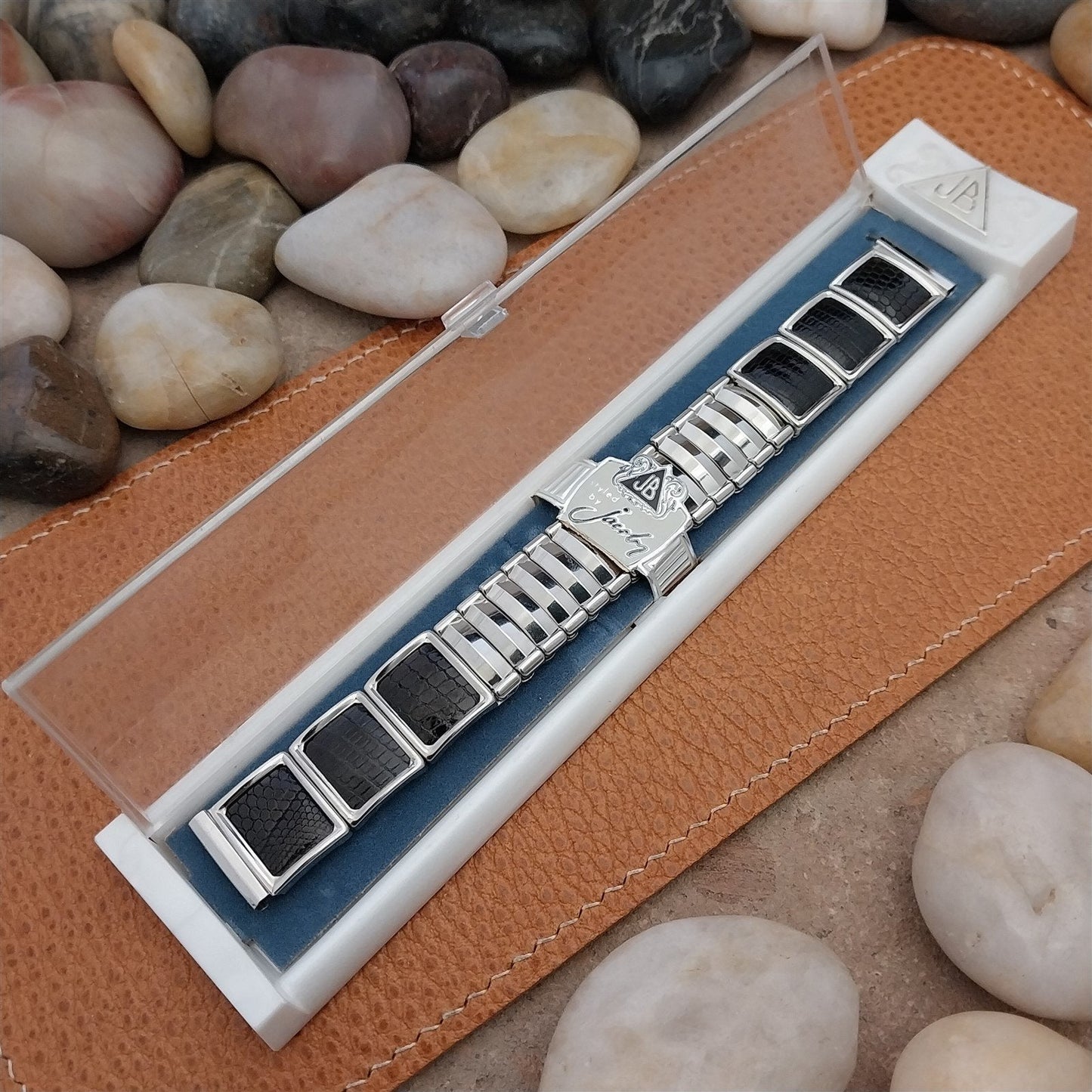5/8" JB Champion Stainless Steel & Lizard Unused nos 1950s Vintage Watch Band