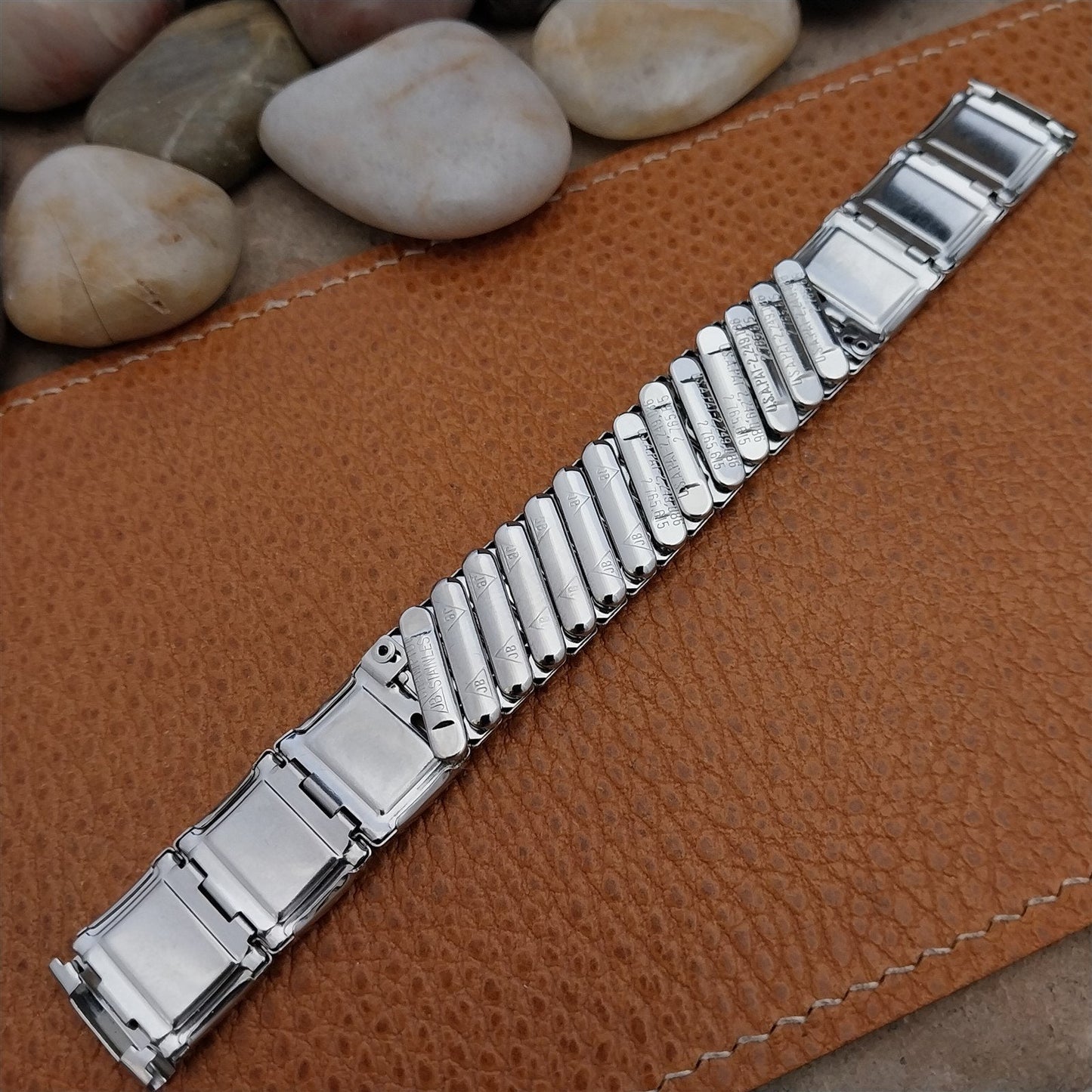 5/8" JB Champion Stainless Steel & Lizard Unused nos 1950s Vintage Watch Band
