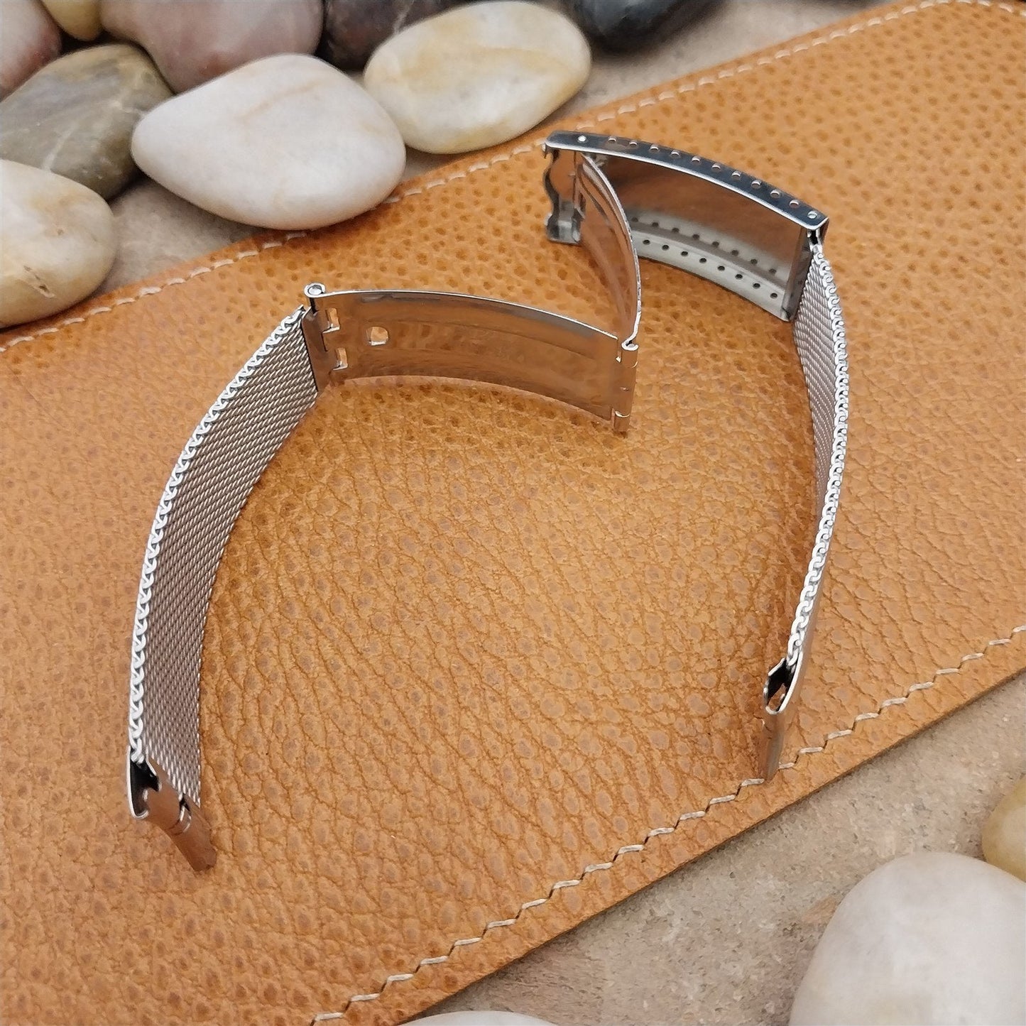 17.2mm Stainless Steel Mesh Long JB Champion Unused nos 1960s Vintage Watch Band