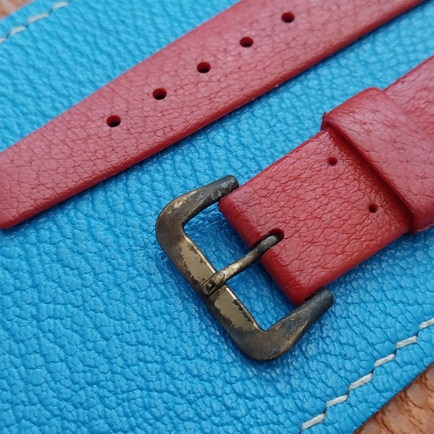 18mm Swiss Divers Tropic Star & Patina Brass Buckle 1960s Vintage Watch Strap