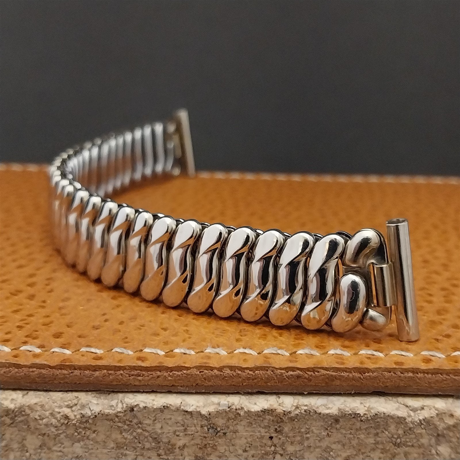 5/8" 12K White Gold-Filled Bigney 1940s nos Unused Vintage Watch Band