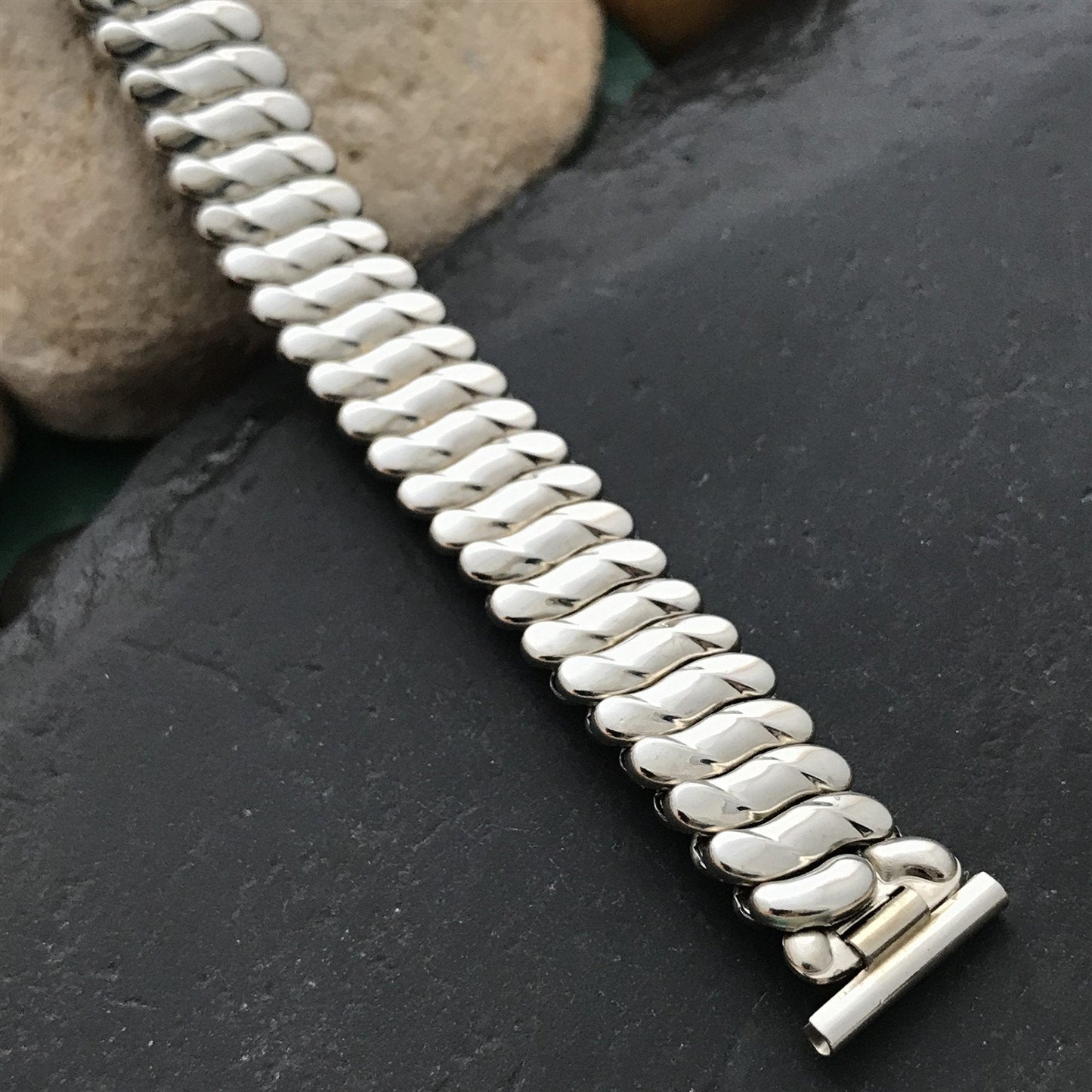 5/8" 12K White Gold-Filled Bigney 1940s nos Unused Vintage Watch Band