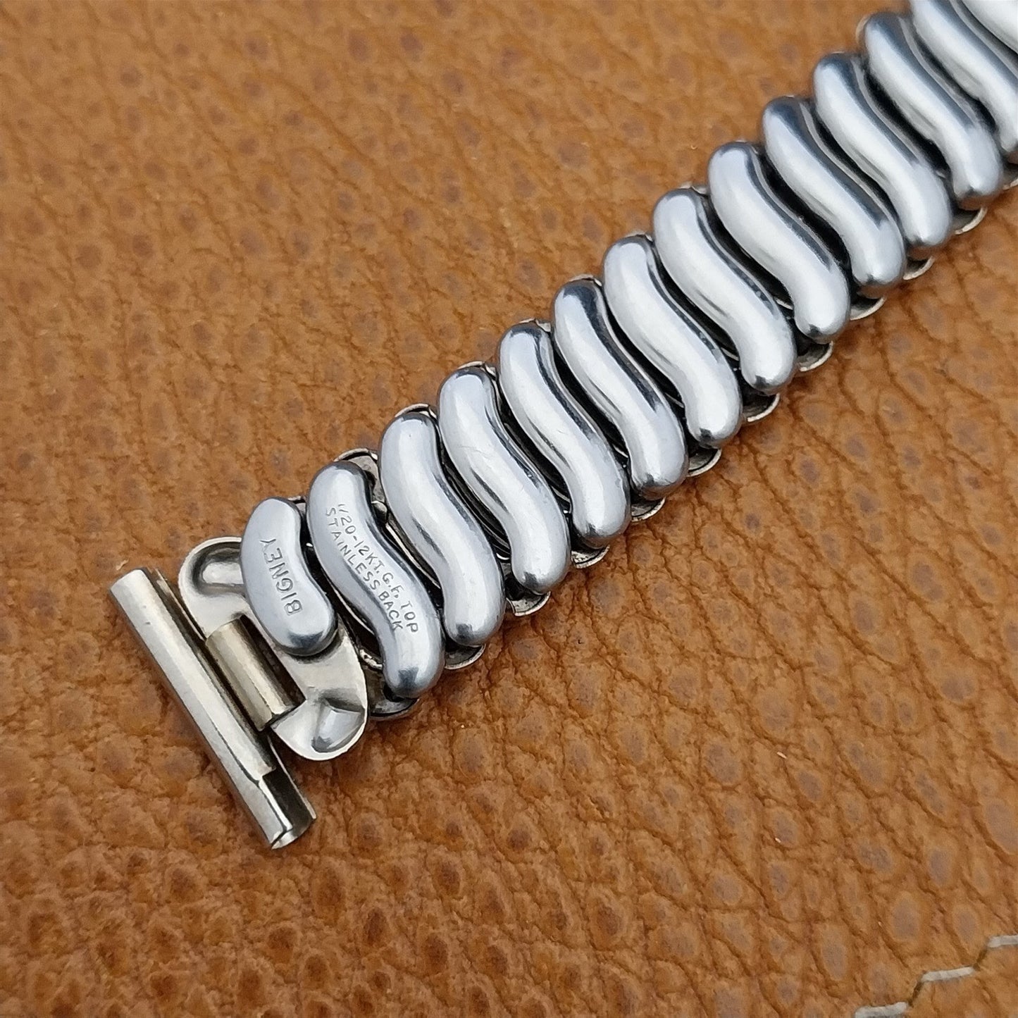 5/8" 12K White Gold-Filled Bigney 1940s nos Unused Vintage Watch Band