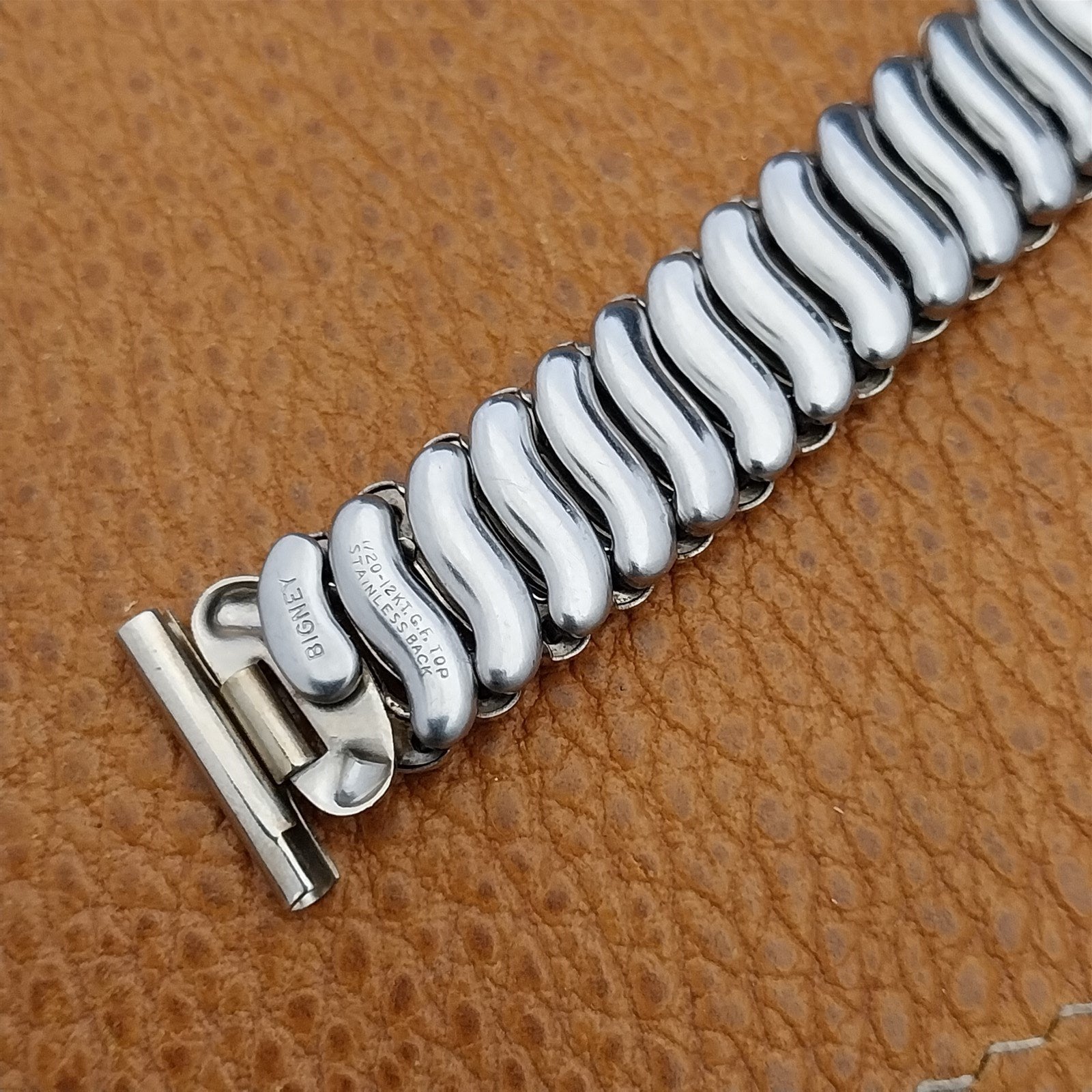 5/8" 12K White Gold-Filled Bigney 1940s nos Unused Vintage Watch Band