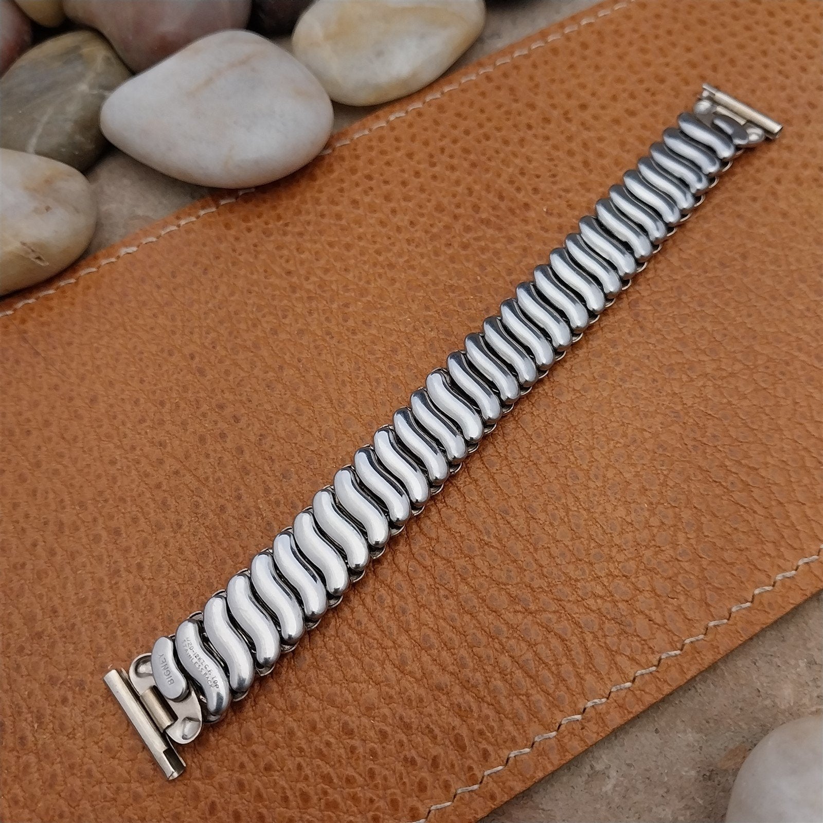 5/8" 12K White Gold-Filled Bigney 1940s nos Unused Vintage Watch Band