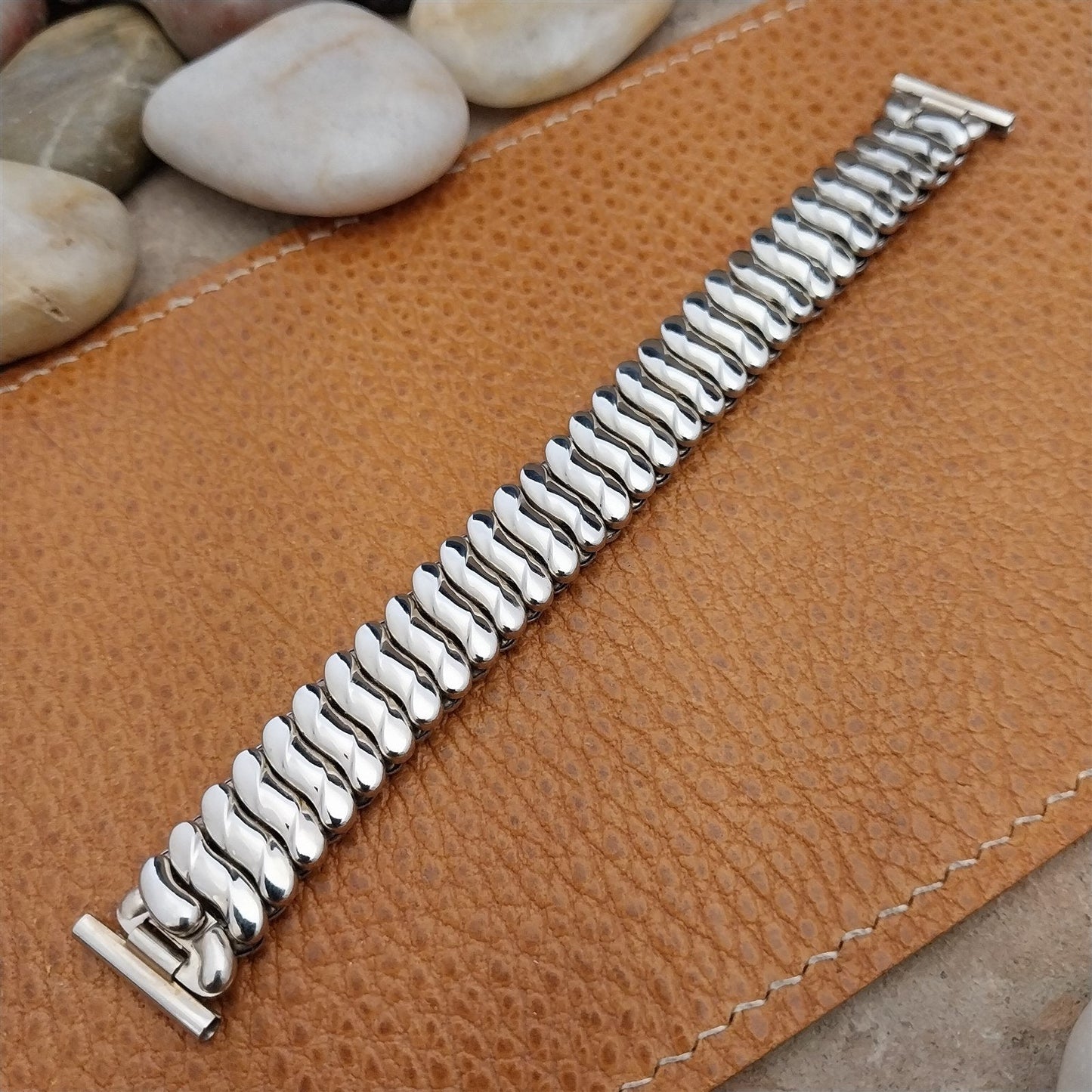 5/8" 12K White Gold-Filled Bigney 1940s nos Unused Vintage Watch Band