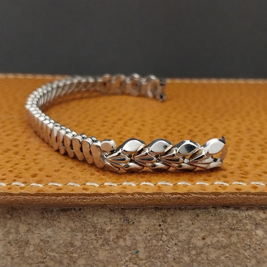 Vintage Ladies White Gold-Filled Gemex Single Lug Unused 50s Cocktail Watch Band