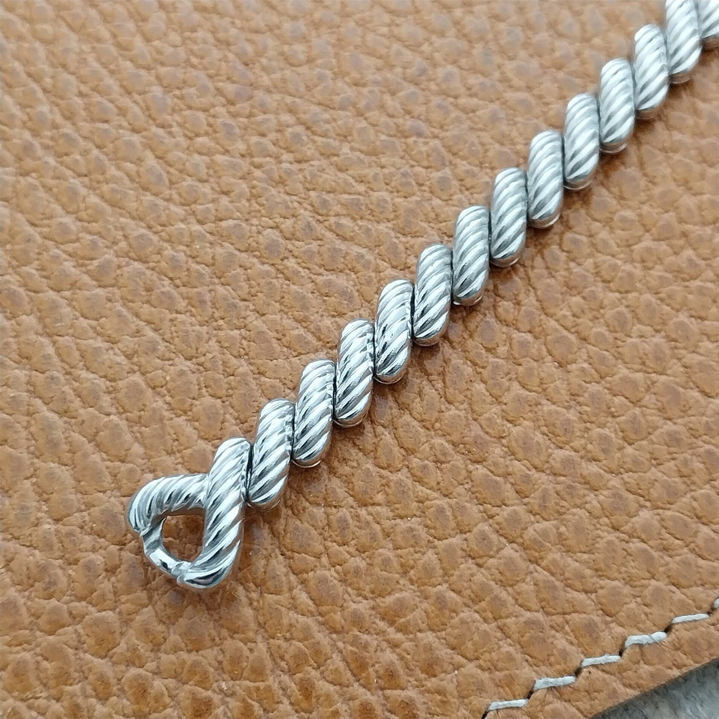 Ladies Speidel Golden Chord 10k White Gold-Filled Unused 50s Vintage Watch Band