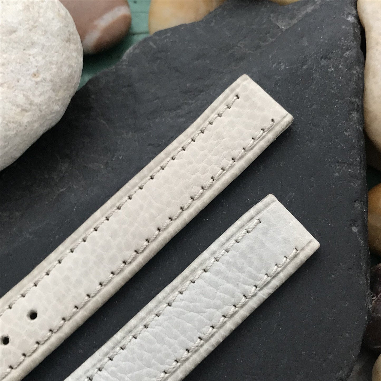 5/8" Gray Shrunken Calf Single-Keeper Long Unused nos 1950s Vintage Watch Band