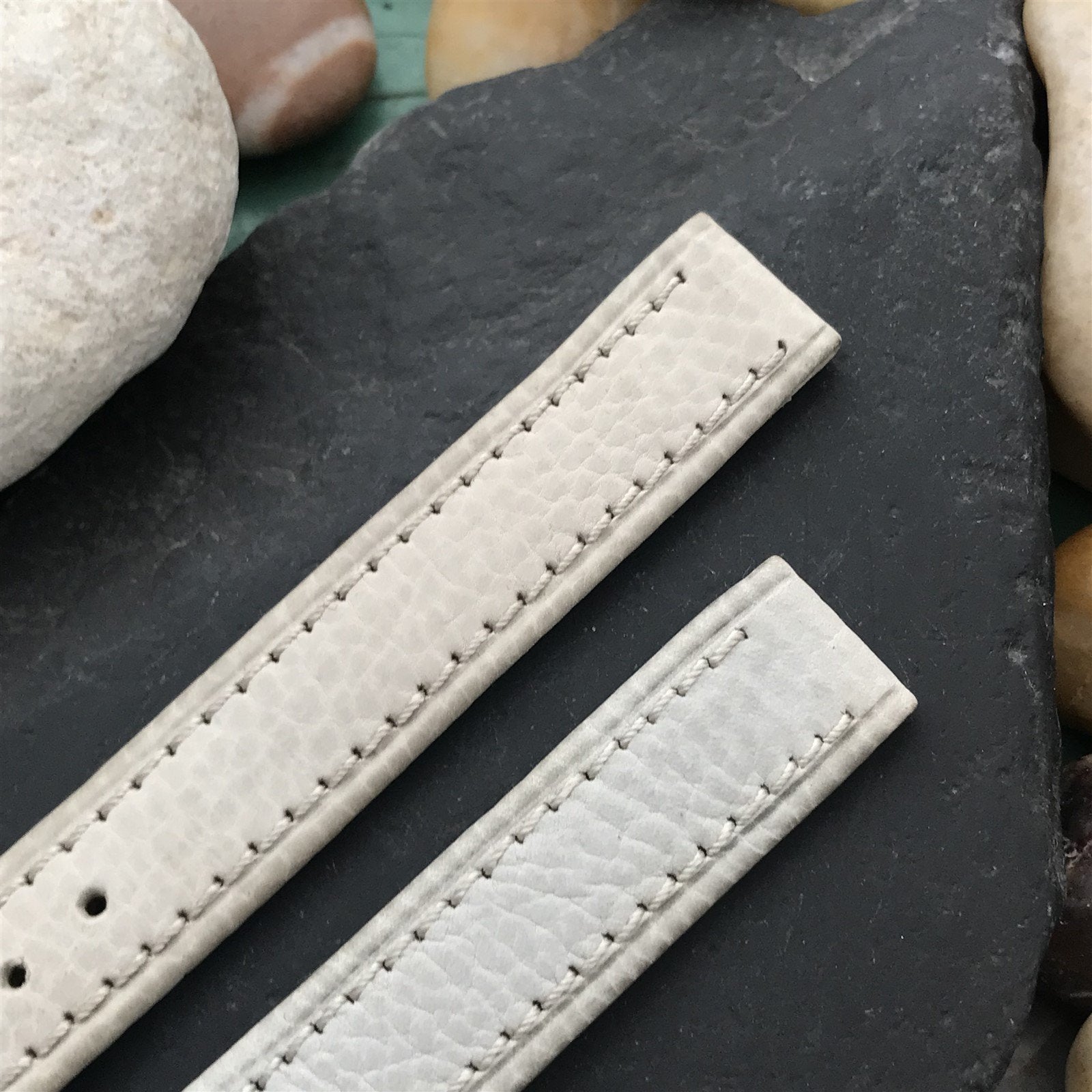 5/8" Gray Shrunken Calf Single-Keeper Long Unused nos 1950s Vintage Watch Band