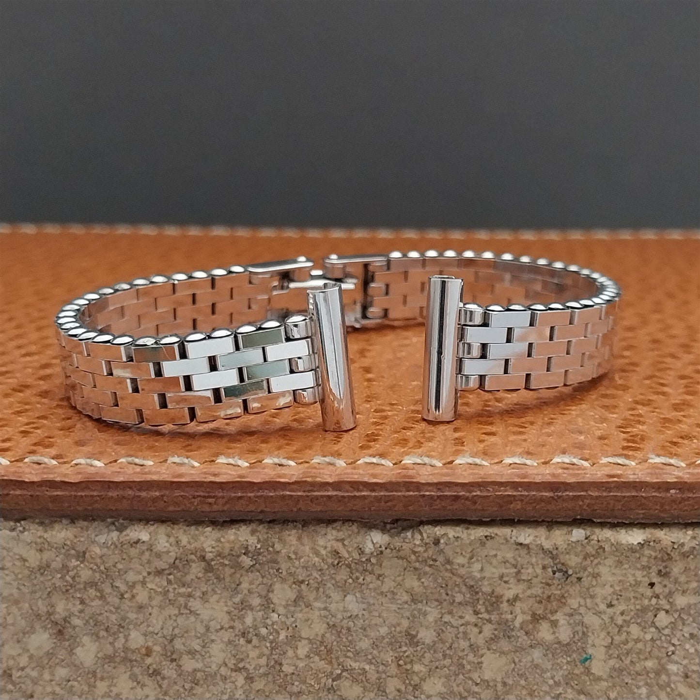 1/2" White Gold-Filled Ladies Mesh Kreisler 1950s Vintage Cocktail Watch Band