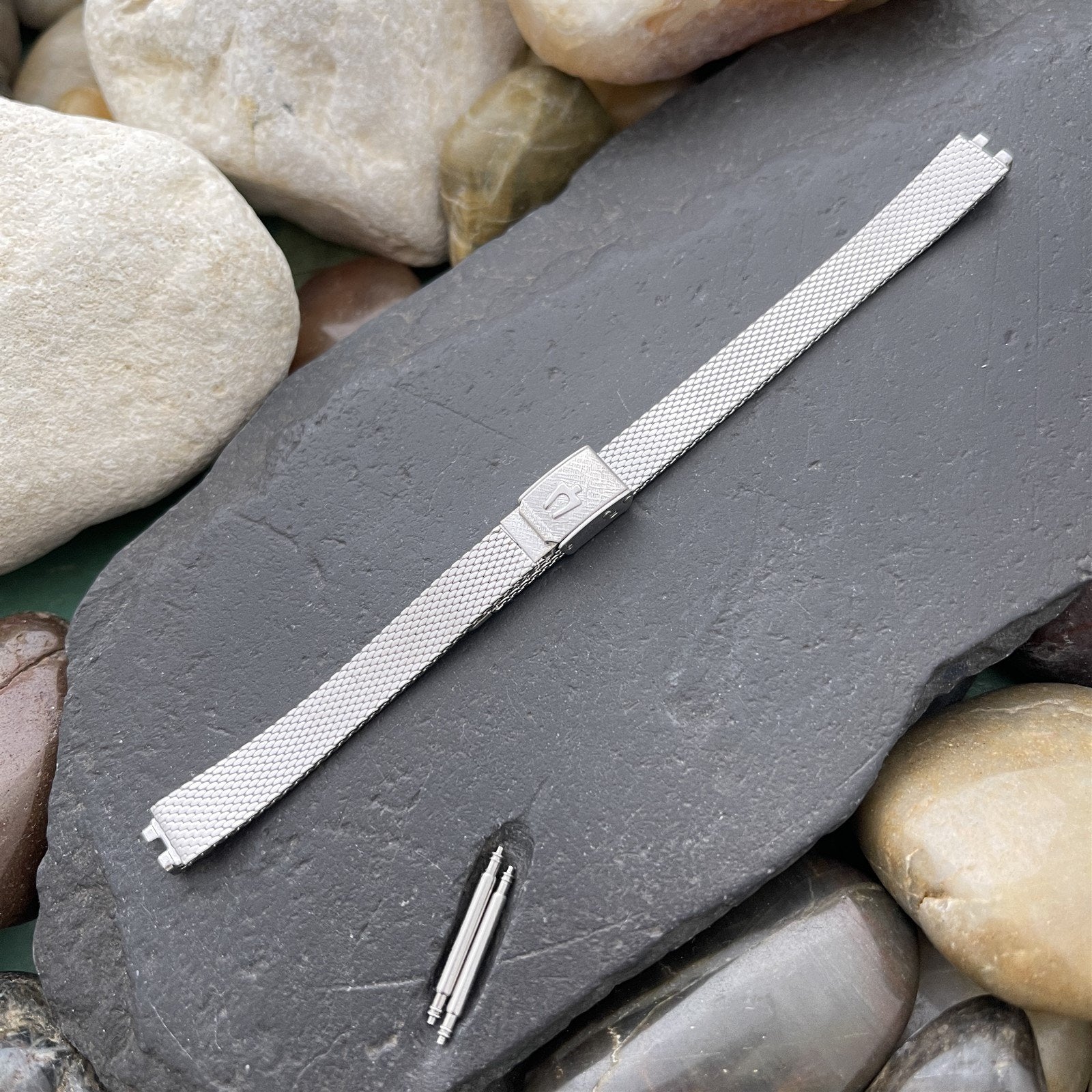 Accutron White Gold-Filled Mesh Ladies Unused 1960s Vintage Watch Band