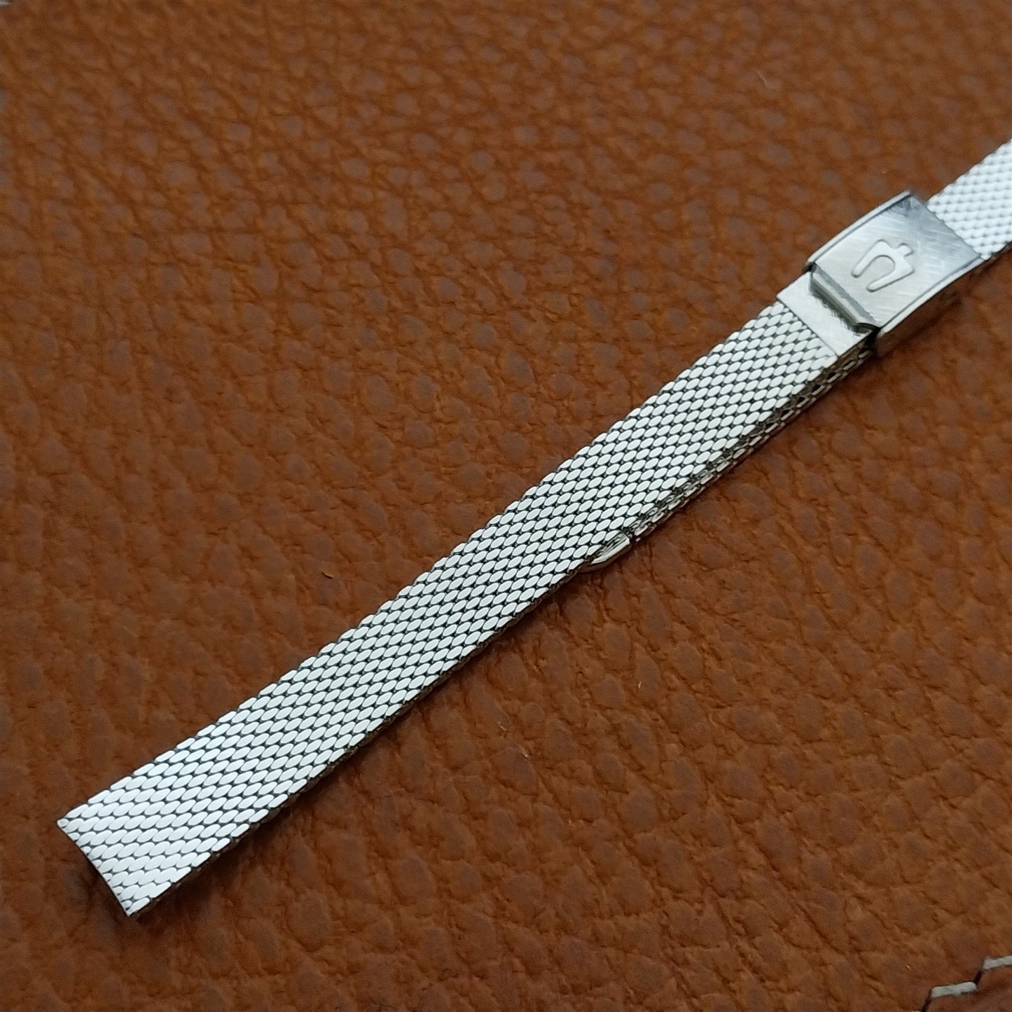 Accutron White Gold-Filled Mesh Ladies Unused 1960s Vintage Watch Band