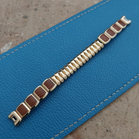 Gold-Filled & Lizard Ladies JB Champion 1950s Vintage Cocktail Watch Band
