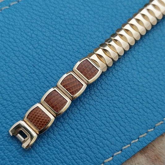 Gold-Filled & Lizard Ladies JB Champion 1950s Vintage Cocktail Watch Band