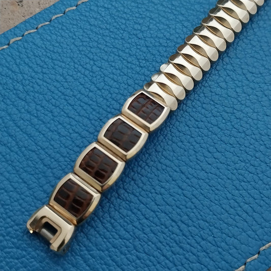 1950s Gold-Filled & Lizard JB Champion Vintage Cocktail Watch Band