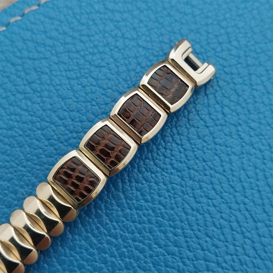 1950s Gold-Filled & Lizard JB Champion Vintage Cocktail Watch Band